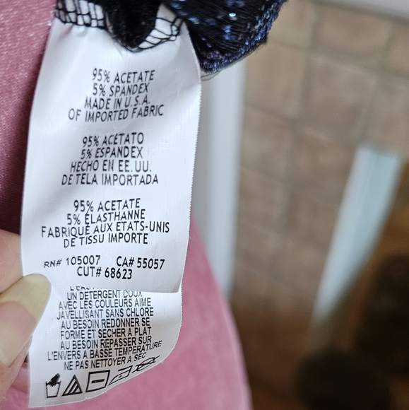 Marina bodycon dress, black with pale blue metallic design, size 4. - Picture 8 of 9